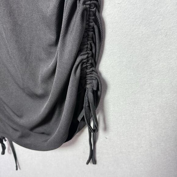 Romwe Black Dress Sleeveless Adjustable String Ruched Sides Size M - Picture 3 of 10